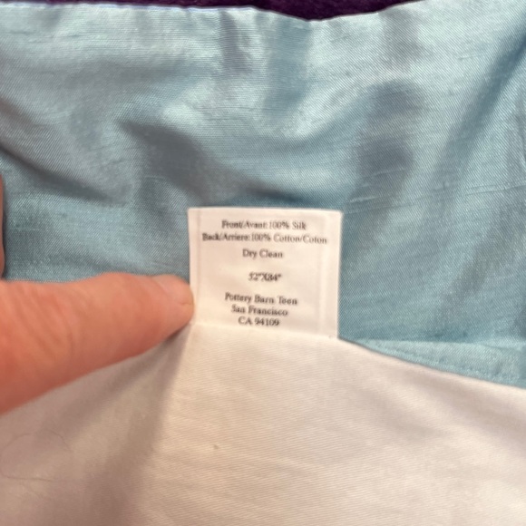 Pottery Barn Teen Silk Dupioni Silk Curtains In Purple Blue Green Two Panels - Picture 4 of 9